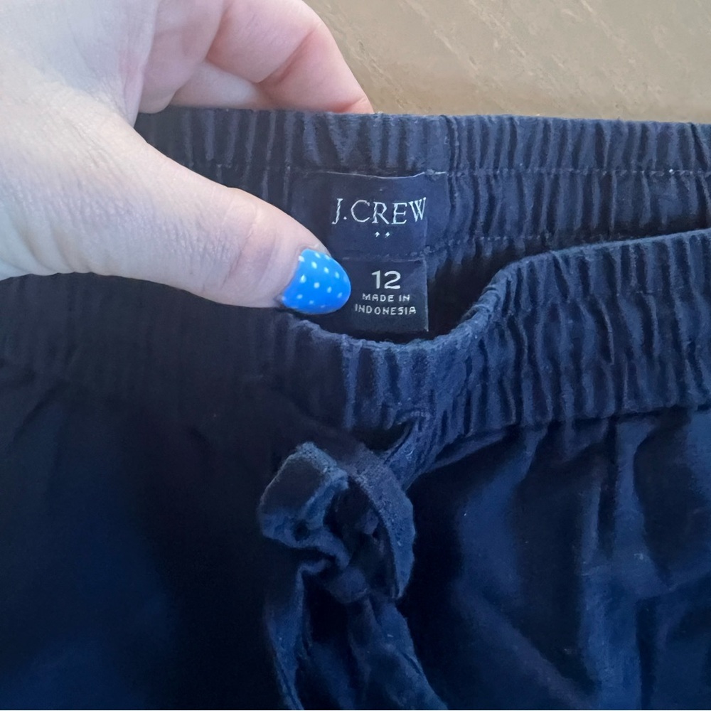 J. Crew Navy Elastic Waist Drawstring Pants - Picture 2 of 4